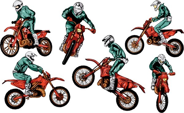 Motocross motion vector graphics
