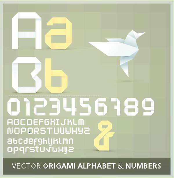Origami effect font