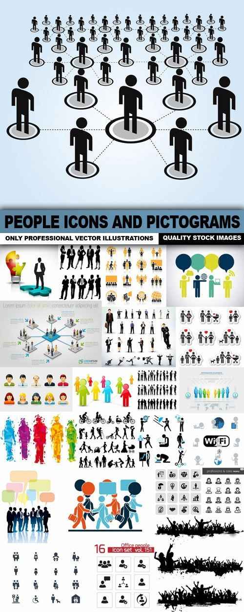 People Icons And Pictograms – 25 Vector
