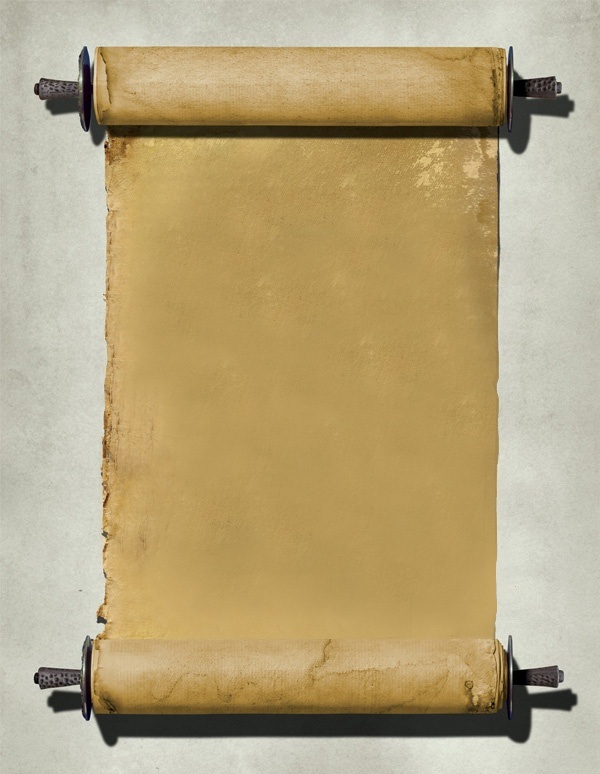 old paper scroll psd material