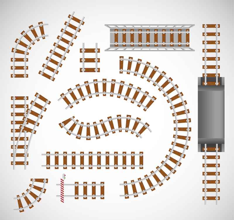 12 railway track design vector material