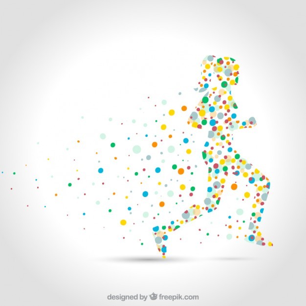 Runner silhouette made of dots
