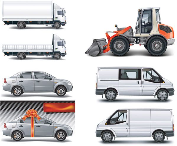 Several cars vector material