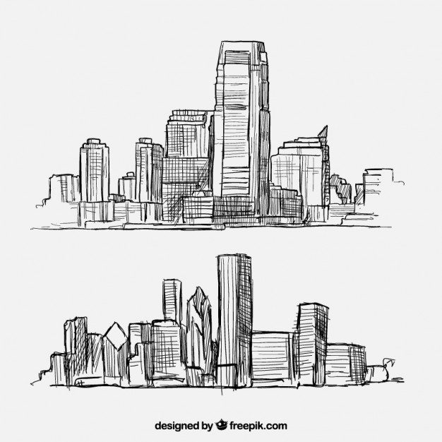 Sketchy city buildings