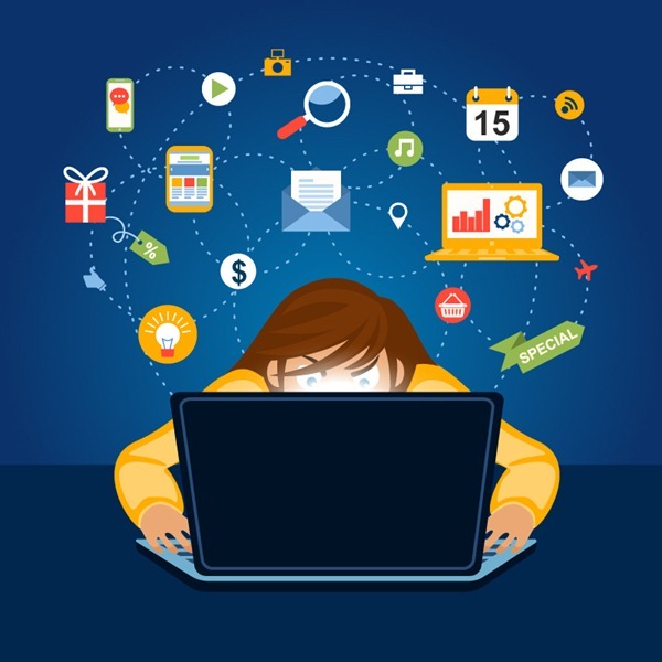 Social Networking character background vector graphics