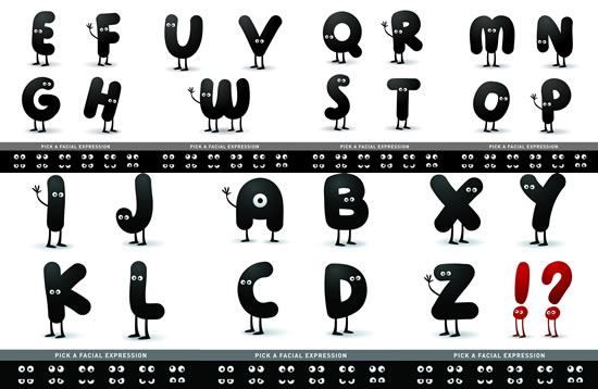 Standing alphabet