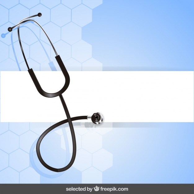 Stethoscope on blue blackground