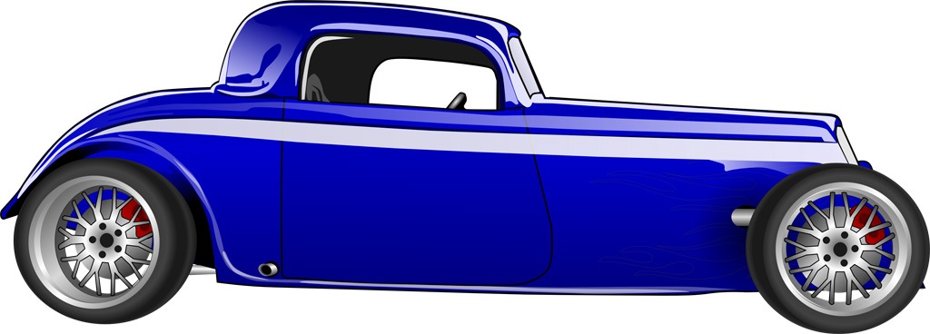 blue classic car