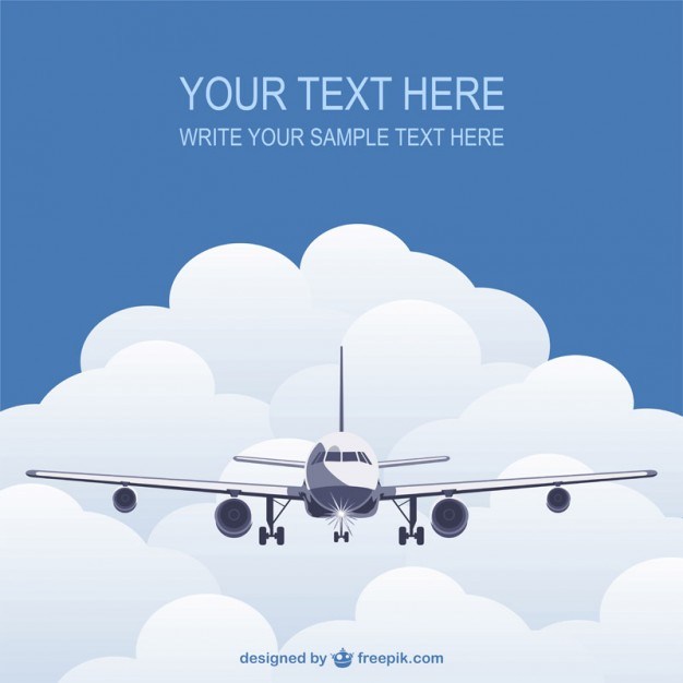 Template with flying plane