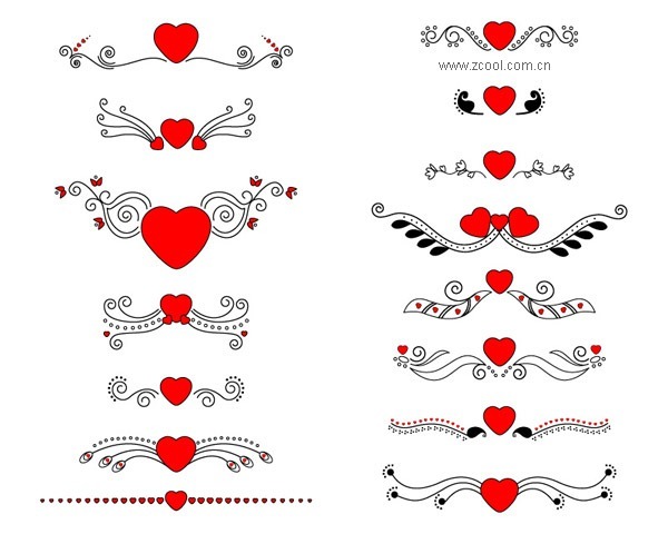 The lovely simple heart-shaped elements