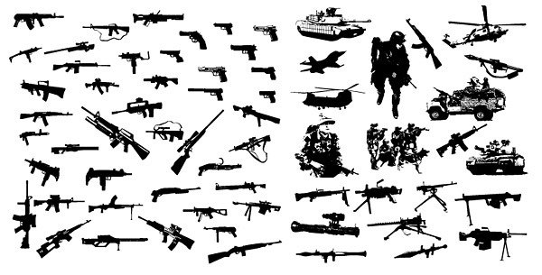 The modern weapon equipment vector material
