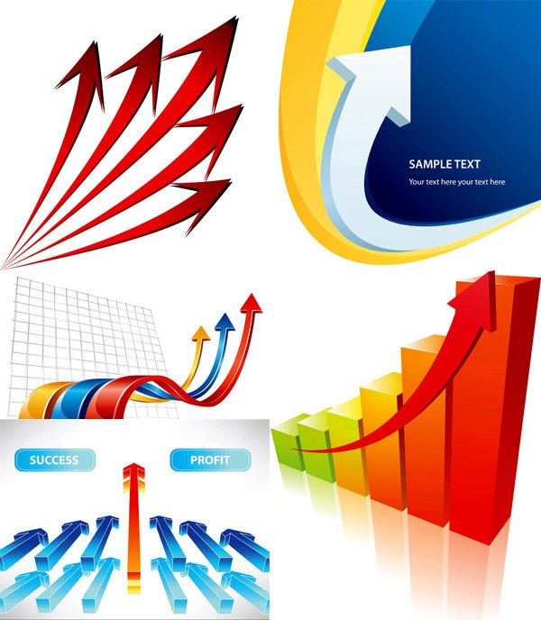 Three-dimensional vector arrow background material