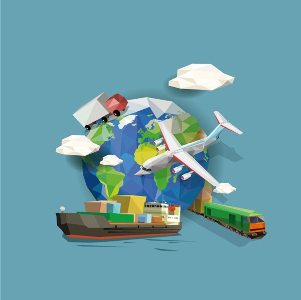 Transportation logistics geometry illustrator vector graphics