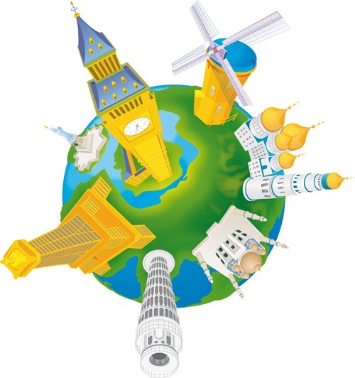 Travel elements vector set 03 download