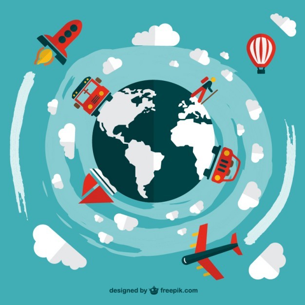 Travel transportation vehicles vector