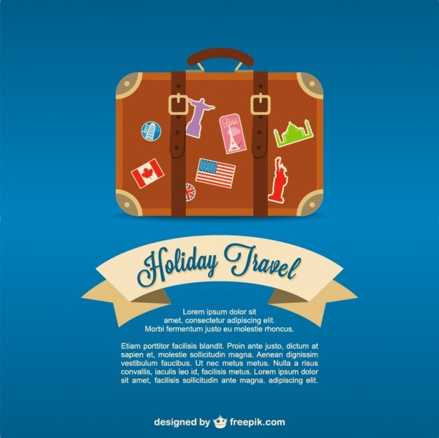 Travel valise vector background