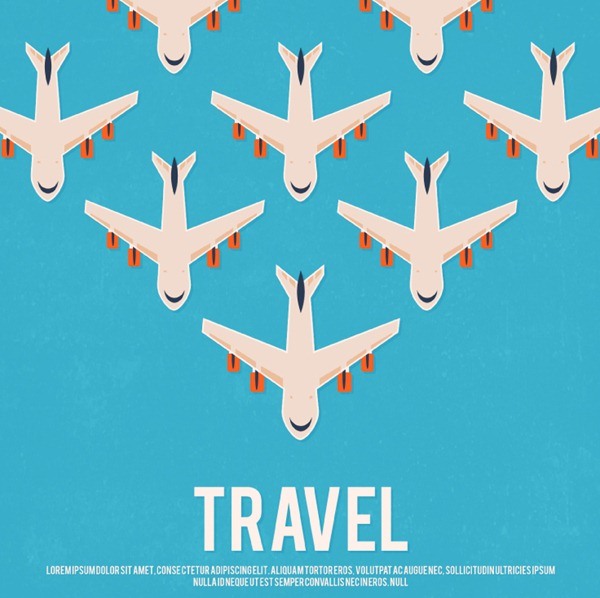 Vintage aircraft group design vector graphics