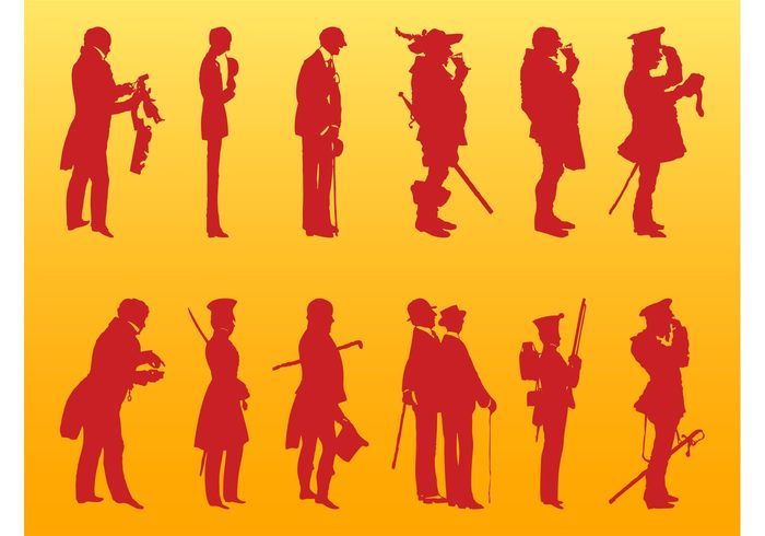 Vintage Men Silhouettes Graphics