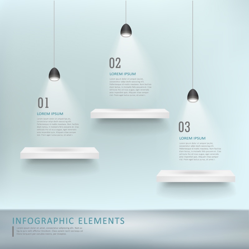 Wall display business information map vector material