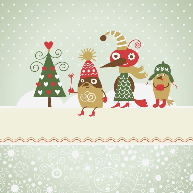 Winter cartoon illustrator vector material