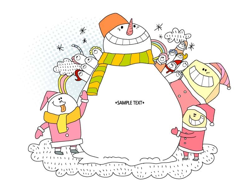 Winter Snowman Vector cartoon illustration