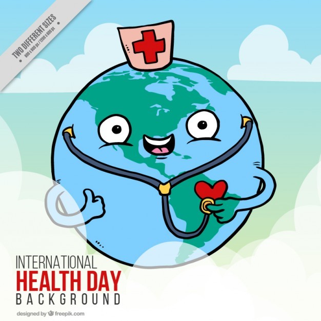 World with nurse elements background