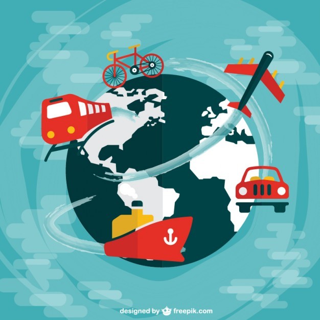 Worldwide travel flat design