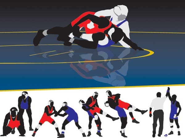 Wrestling vector graphics