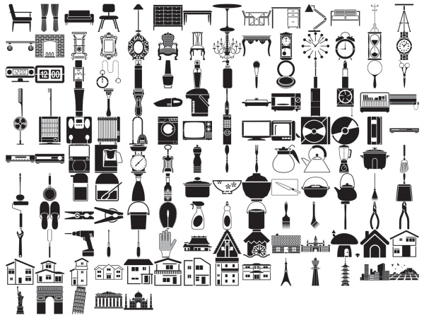 Various silhouette element vector material – lifestyle (145 elements)