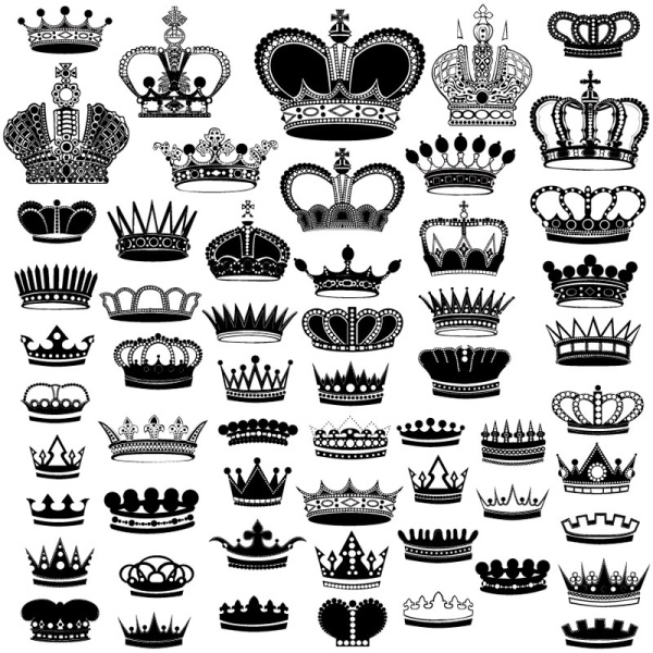 Continental Crown silhouettes – vector material