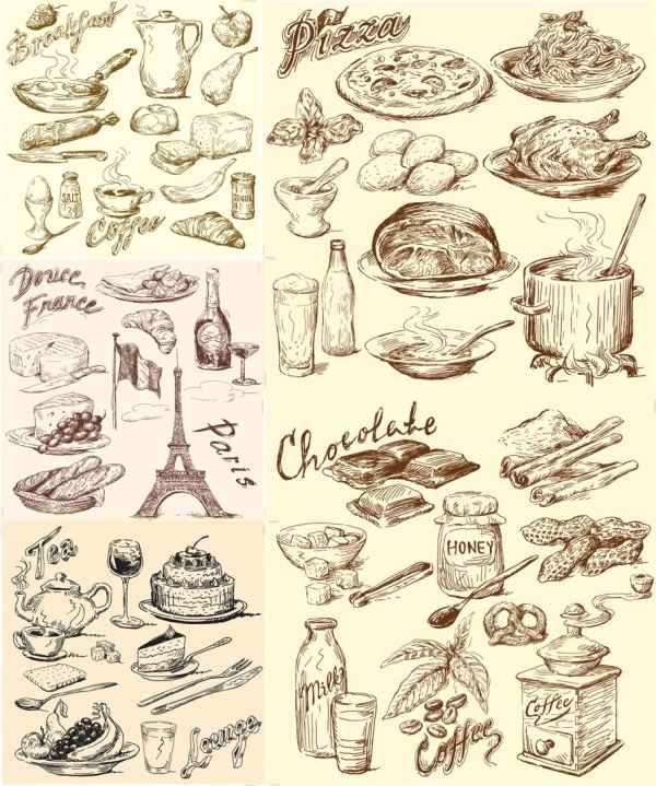 Features hand-painted diet vector material