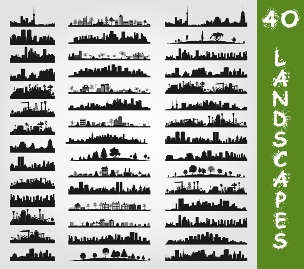 the famous city landmark silhouette – vector material