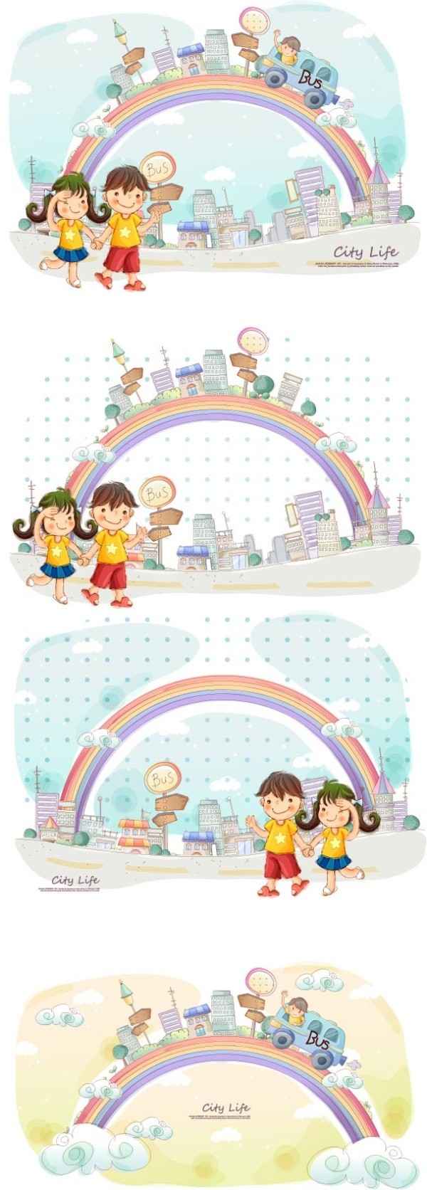 Garden City landscape vector 2 children