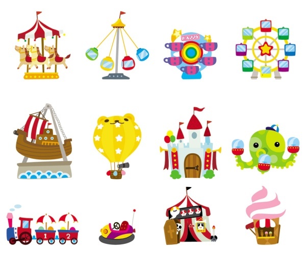 Lovely playground cartoon icon 03