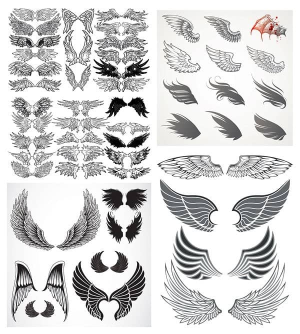 Variety wings totem vector material