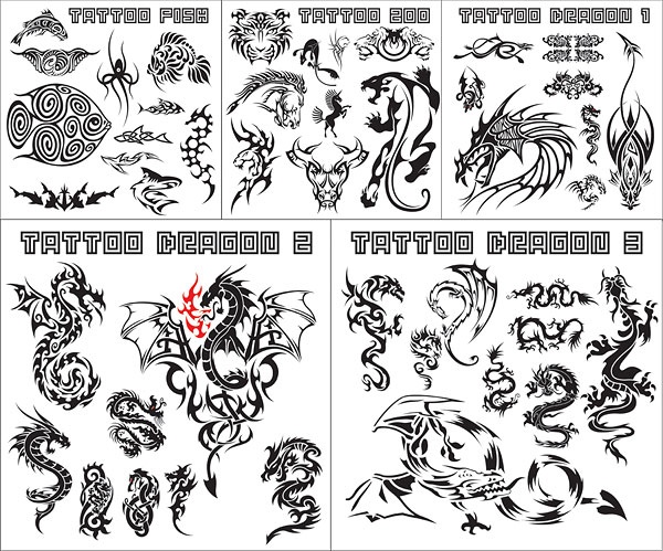 Variety of animal totem vector