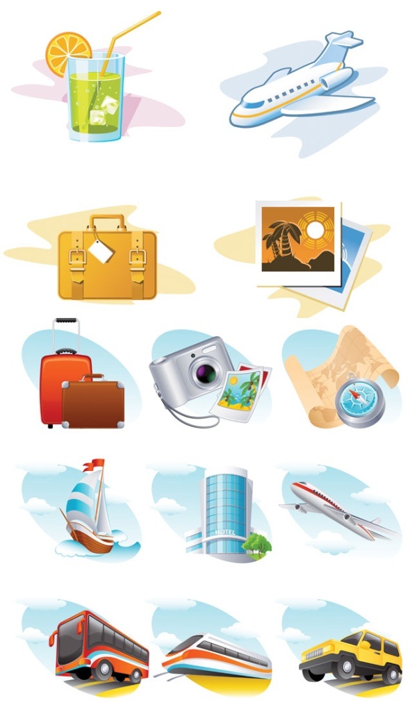travel theme icon vector material