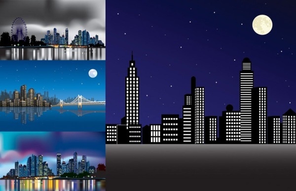 City night under the vector material