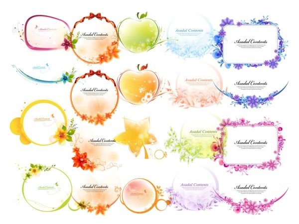 5 various shapes lace border vector material