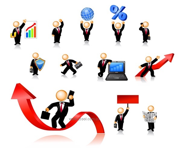 the image of business people icon vector material