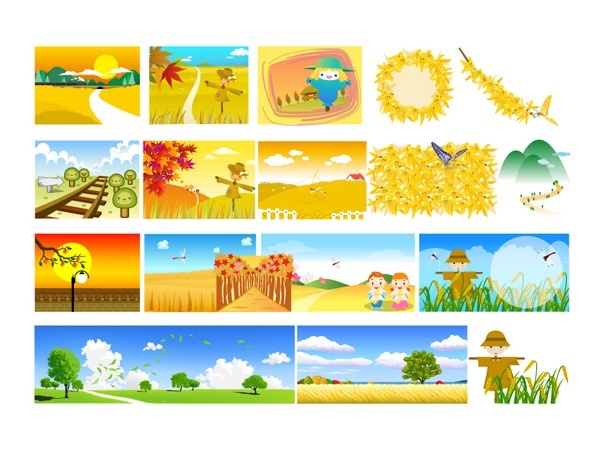 one natural scenery vector material