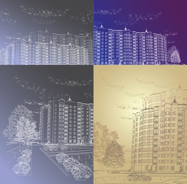Architectural draft line drawing