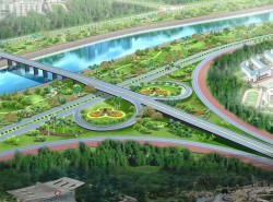 Aerial view of highway overpass picture material