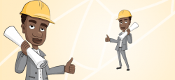 Afro American Guy with a Yellow Helmet