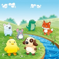 Animals at the meadow Vector | Free Download