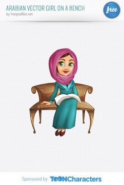 Arabian Vector Girl on a Bench – Vector Characters