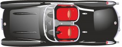 Backwards black car vector