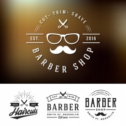 Barber shop logos set Vector | Free Download