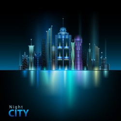 Beautiful night city vector