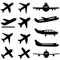 Black aircraft vector